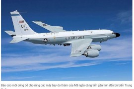 Máy bay do thám Mỹ hoạt động ngày càng tiến gần bờ biển TQ